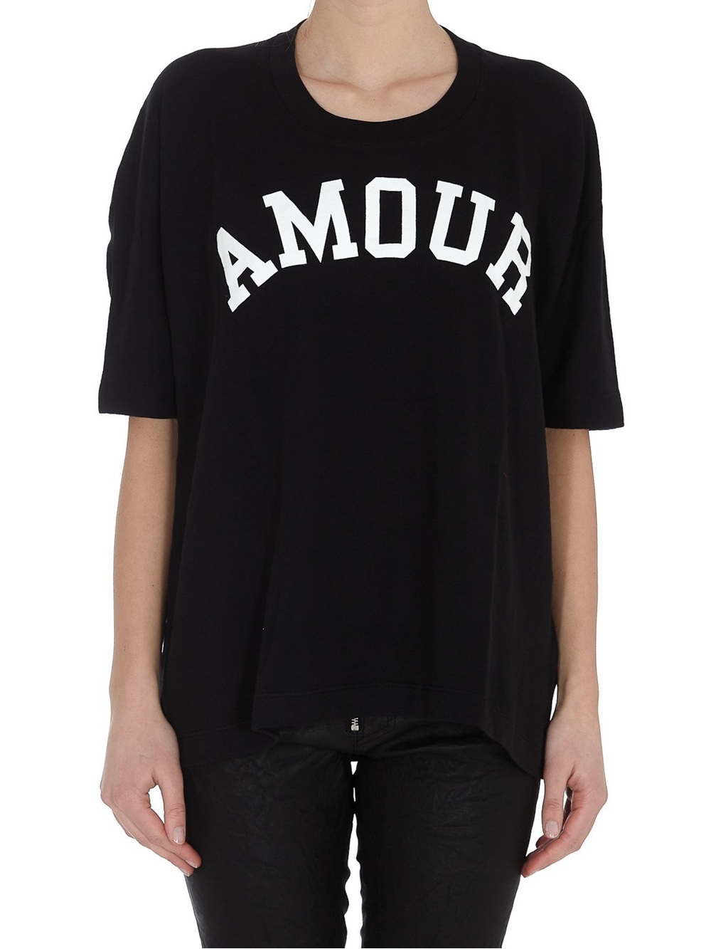 Zadig & Voltaire Black Cotton Modal Portland Amour oversized shirt